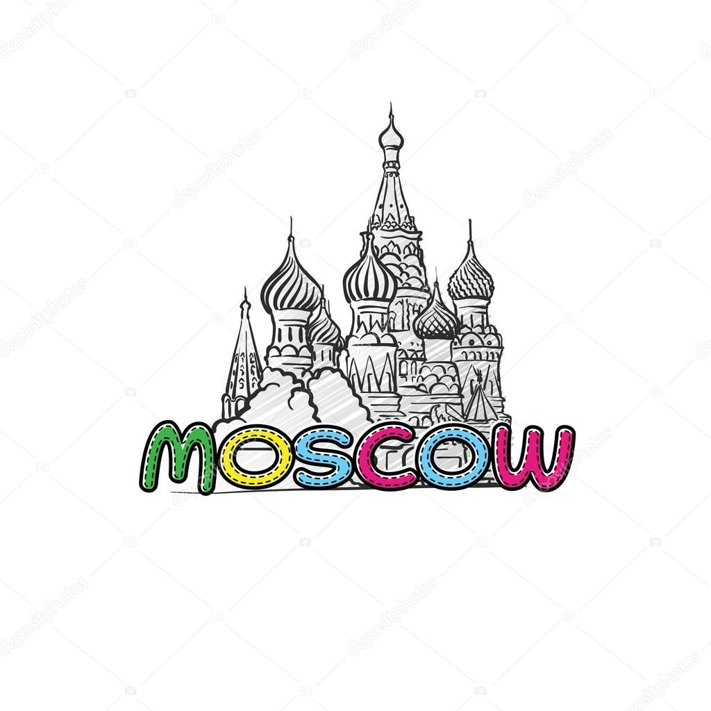 Moscow beautiful sketched icon