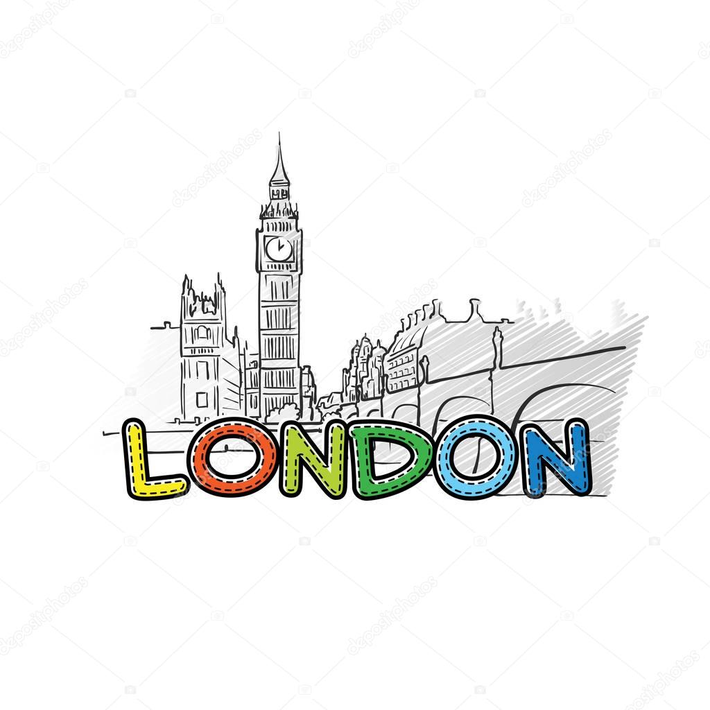 London beautiful sketched icon