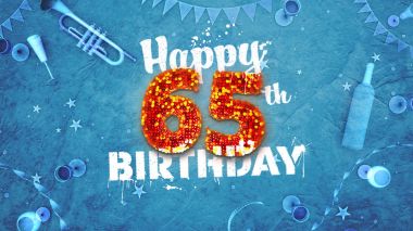 Güzel detayları ile 65 doğum günü kartı