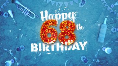 Güzel detayları ile 68 doğum günü kartı