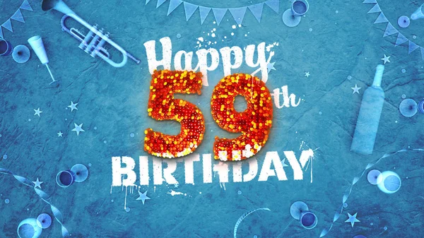 59η κάρτα γενεθλίων με όμορφες λεπτομέρειες — Φωτογραφία Αρχείου