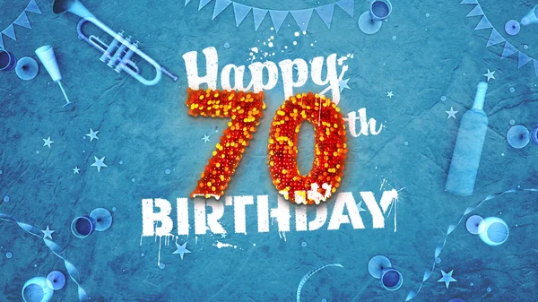 70 födelsedagskort med vackra Detaljer — Stockfoto