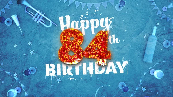 84 születésnapi Üdvözlet szép részletek — Stock Fotó