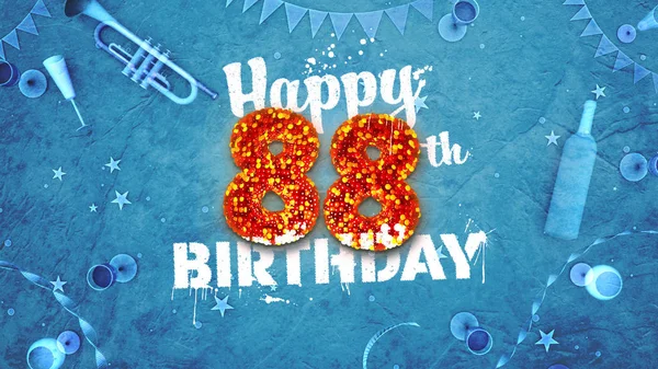 Happy 88th Birthday Card with beautiful details — Stock Photo, Image