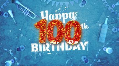 Güzel detayları ile 100 doğum günü kartı