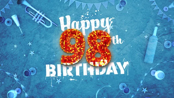 98: e födelsedagskort med vackra Detaljer — Stockfoto