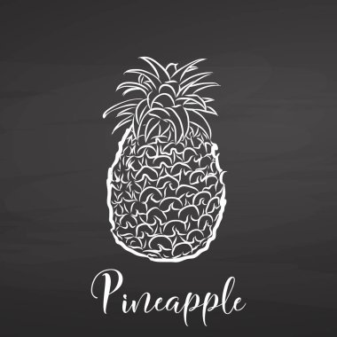 Ananas Meyve kara tahta üzerinde