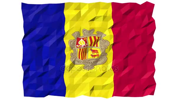 Flagga av Andorra 3d Wallpaper-animering — Stockvideo