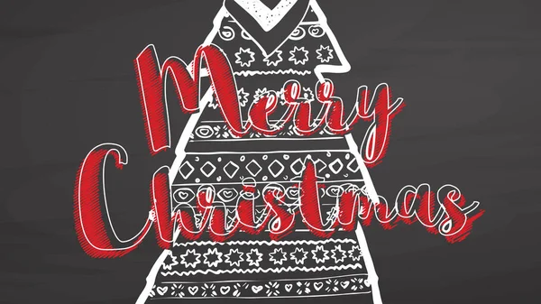 Merry Christmas Ornament på blackboard — Stock vektor