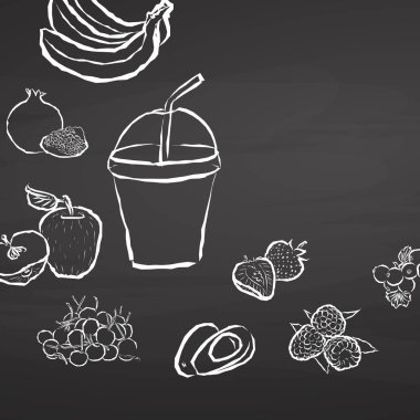 Dondurulmuş meyve güler yüzlü kara tahta gitmek