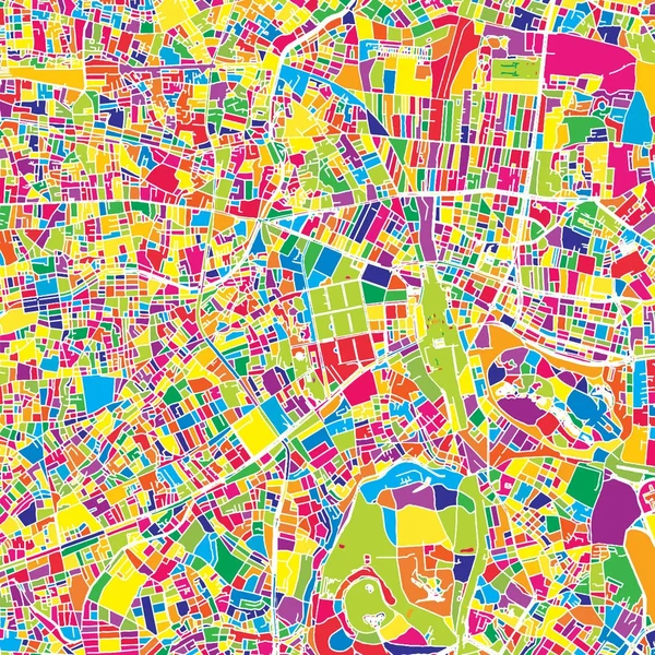 Τόκιο, Ιαπωνία, πολύχρωμο διάνυσμα Χάρτης — Διανυσματικό Αρχείο