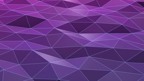 Violet of paarse lage poly zwaaien oppervlak als prachtige achtergrond — Stockvideo