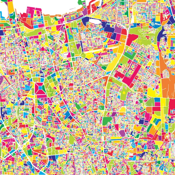 Jacarta, Indonésia, mapa vetorial colorido —  Vetores de Stock