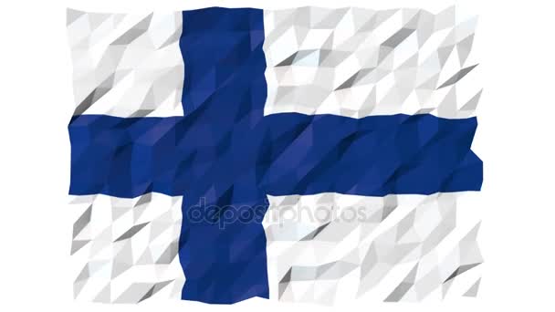 Bandera de Finlandia 3D Fondo de pantalla Animación — Vídeo de stock