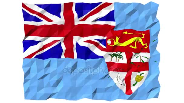 Bandera de Fiji 3D Fondo de pantalla Animación — Vídeo de stock