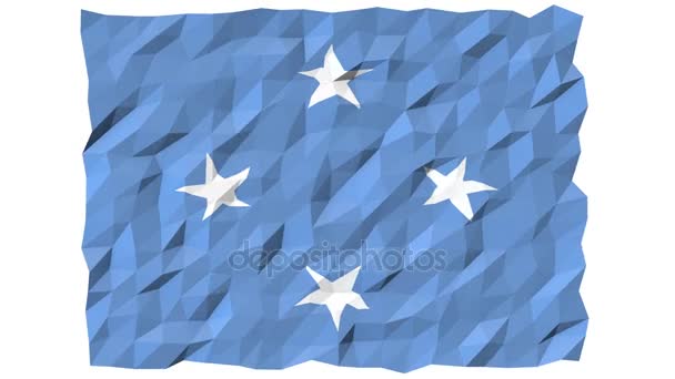 Flag of Micronesia 3D Wallpaper Animation — Stock Video