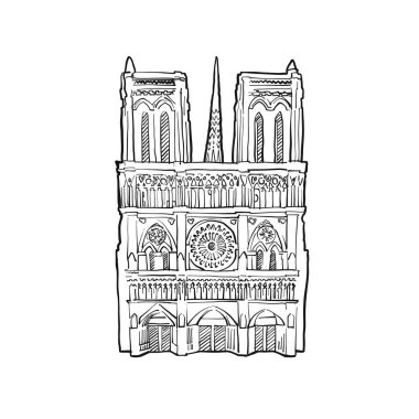 Notre Dame facade illustration