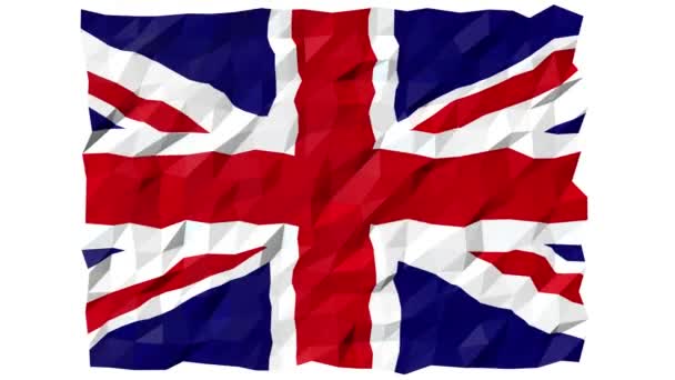 Bandeira do Reino Unido da Grã-Bretanha e Irlanda do Norte 3D Wallpaper Animação — Vídeo de Stock