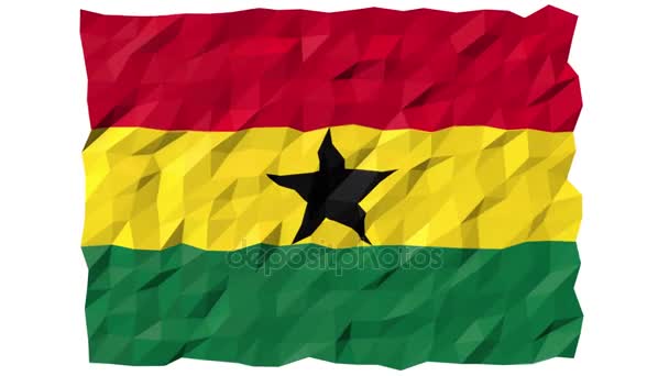 Vlag van Ghana 3d Wallpaper animatie — Stockvideo