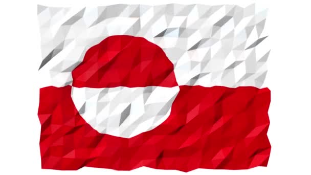 Σημαία της Γροιλανδίας 3d Animation ταπετσαρία — Αρχείο Βίντεο