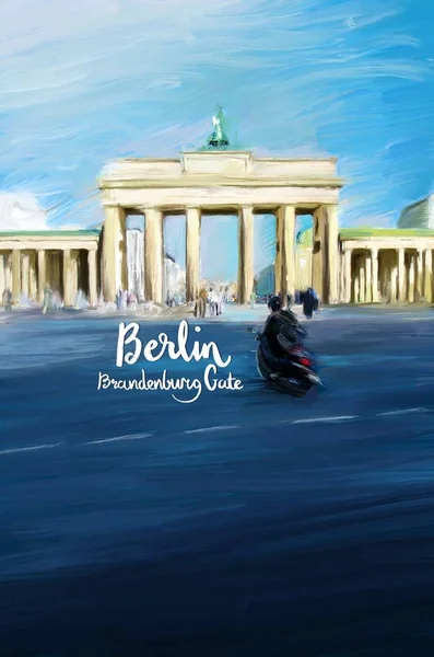 Berlin Brandenburg Colorful Art Poster — Stockfoto