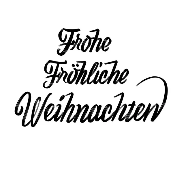 Frohe Froehliche Weihnachten lettrage en allemand — Photo