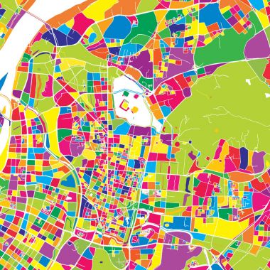 Nanjing, Çin, renkli vektör harita