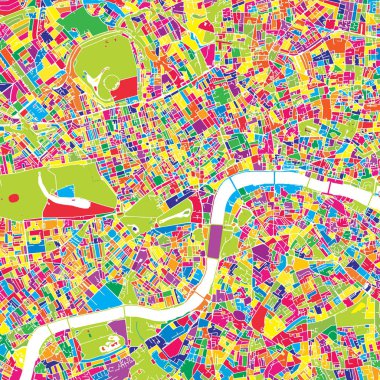 London, Büyük Britanya, renkli vektör harita