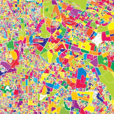 Bengaluru, Hindistan, renkli vektör harita