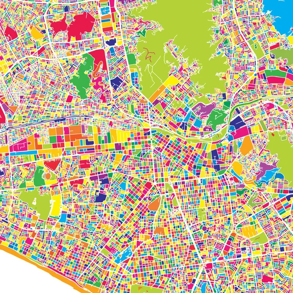 Lima, Lima bölgesinde, Peru, renkli vektör harita — Stok Vektör