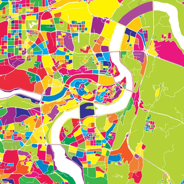 Chongqing, China, mapa vetorial colorido — Vetor de Stock
