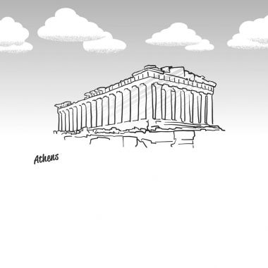 Atina, Yunanistan ünlü tapınağı kroki