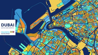 Dubai, Birleşik Arap Emirlikleri, renkli vektör Artmap