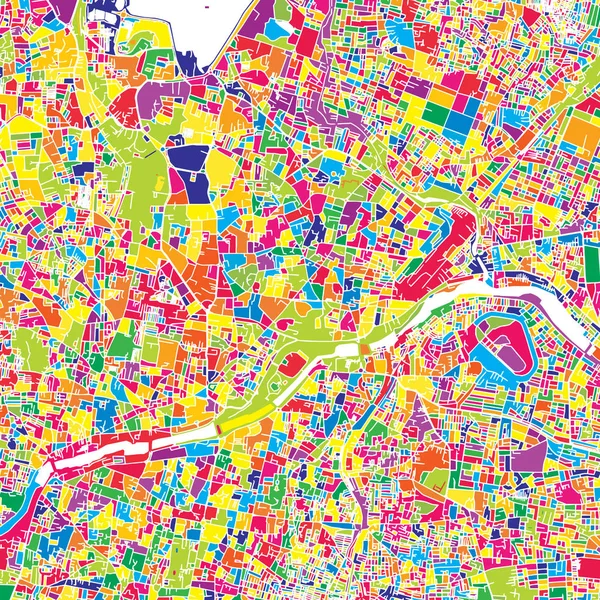 Hyderabad, Indie, kolorowe wektor Mapa — Wektor stockowy