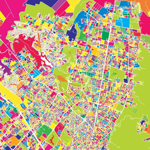 Bogota, Colombia, kleurrijke vector kaart — Stockvector