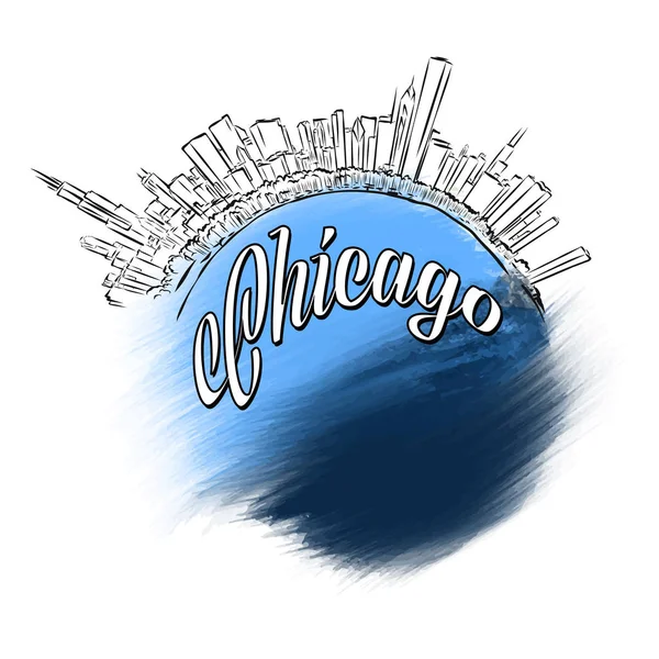 Projektowanie Logo Landmark Chicago — Wektor stockowy