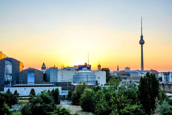 Panorama de Berlín. Atardecer tiro areal —  Fotos de Stock