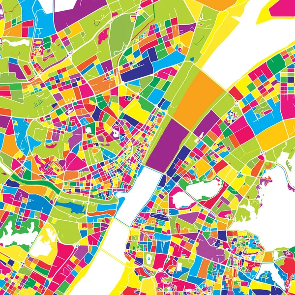 Wuhan, China, mapa vetorial colorido —  Vetores de Stock