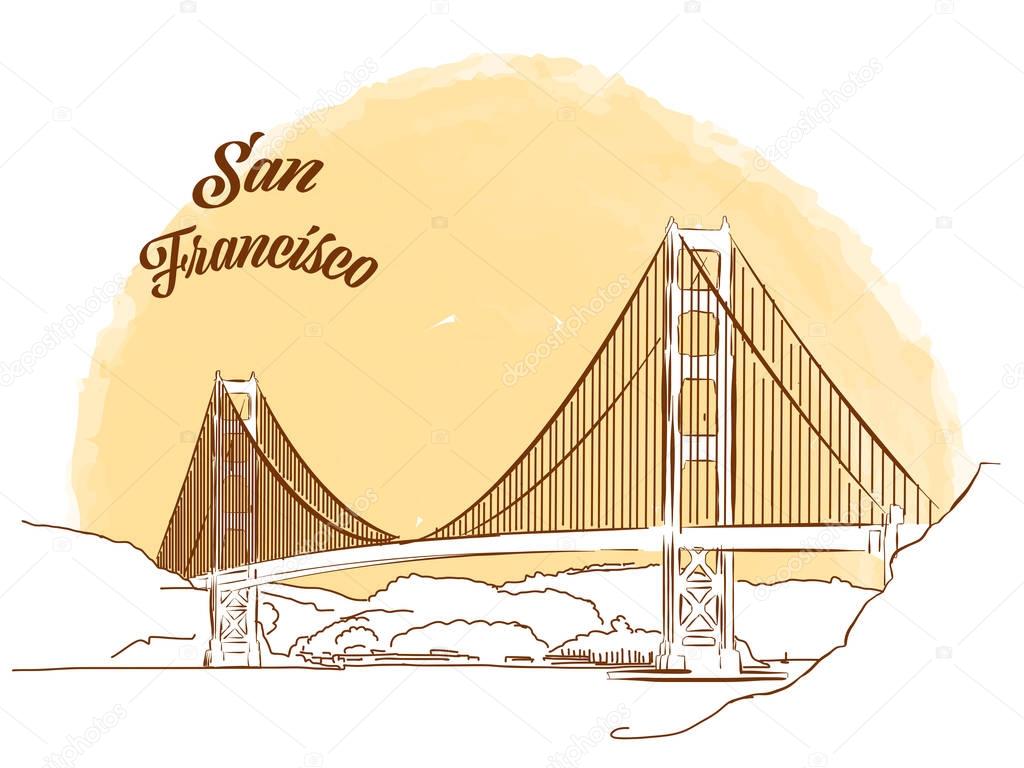 Sketch of Golden Gate Bridge