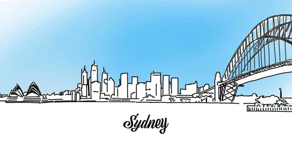 Sydney vektör Panorama afiş — Stok Vektör