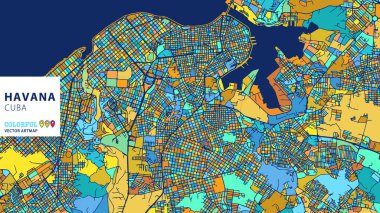 Havana, Küba, renkli vektör Artmap