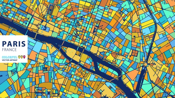 París, Francia, Vector de colores Artmap — Archivo Imágenes Vectoriales