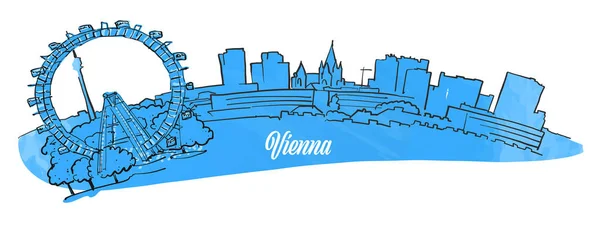 Viena Paisaje urbano Panorama — Archivo Imágenes Vectoriales