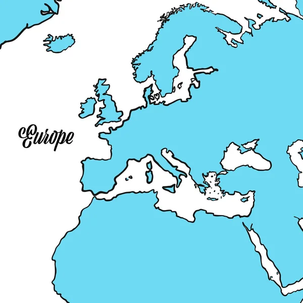 Дизайн набросков карты Европы — стоковый вектор