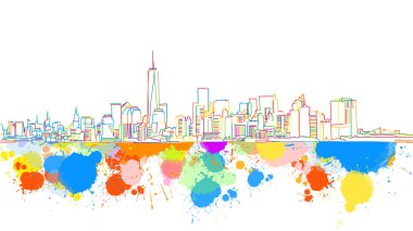 Renkli New York Skyline kroki