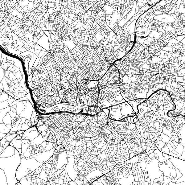 ブリストル市内中心部のベクトル地図 — ストックベクタ