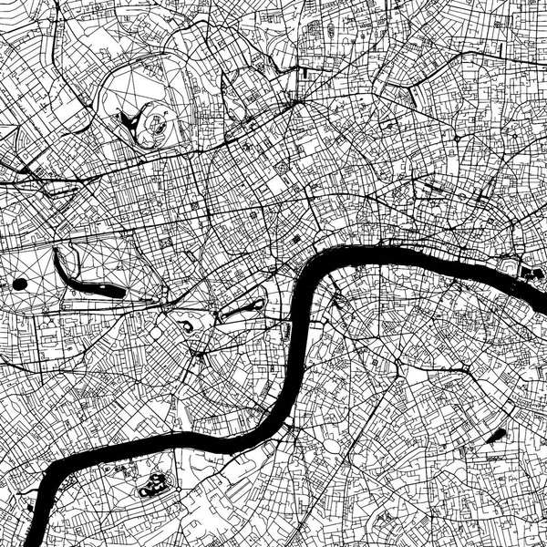 Londen centrum Vector kaart — Stockvector