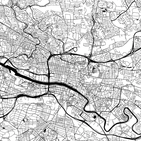 Glasgow Innenstadt Vektorkarte — Stockvektor