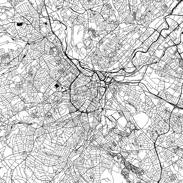 Mapa do Vetor de Sheffield Downtown — Vetor de Stock