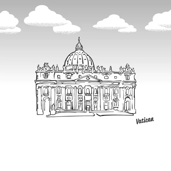 Bosquejo famoso del Vaticano — Vector de stock